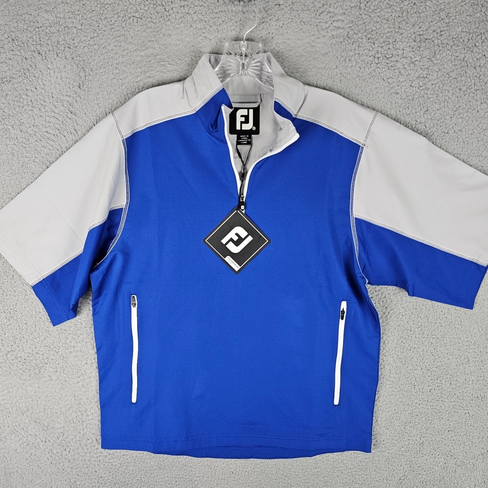 FootJoy Sport Golf Windshirt Men Small 2-Way Stretch Short Sleeve Half Zip 32670